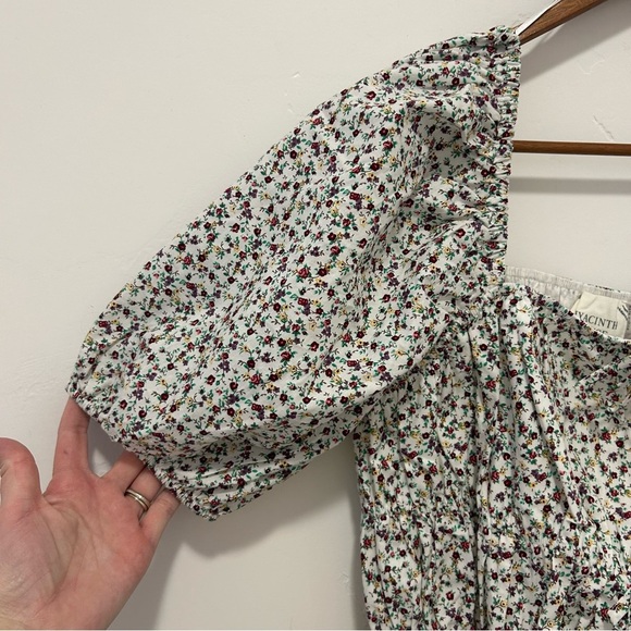 NEW Tuckernuck Hyacinth House Floral Payton Blouse Bows Puff Sleeve Size Large - Picture 5 of 12